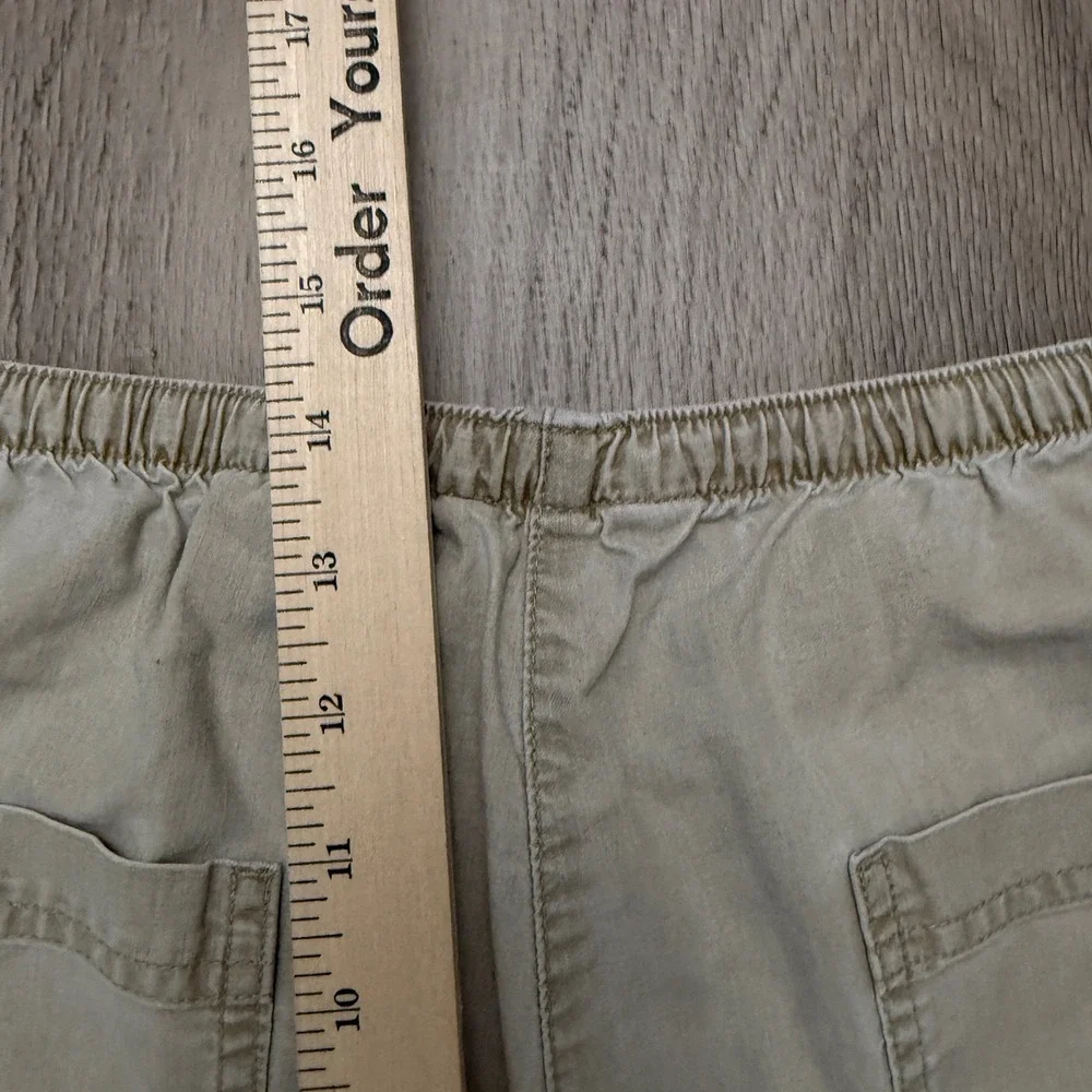 L.L.Bean Pants Womens‎ Large Tan Wide Leg Elastic Waist Drawstring Cotton